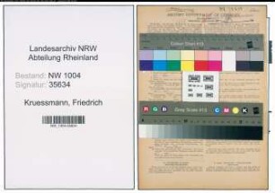 Entnazifizierung Friedrich Kruessmann , geb. 21.01.1897 ()