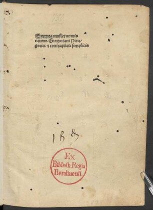 Exerpta musice omnis cantus Gregoriani Pitagorici et contrapuncti simplicis