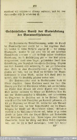 Geschichtlicher Umriß der Entwicklung der Baumwollspinnerei