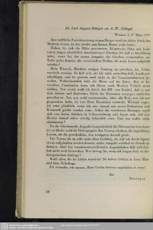 Carl August Böttiger an August Wilhelm von Schlegel, Weimar, 01.03.1797