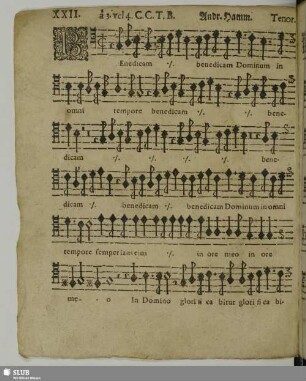 XXII.: Benedicam Dominum