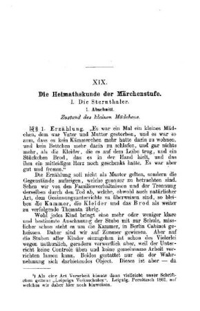 Die Heimathskunde der Märchenstufe. : die Sternthaler