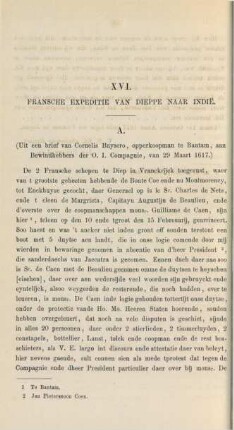 A. (Uit een brief van Cornelis Buysero, opperkoopman te Bantam, aan Bewindhebbers der O. I. Compagnie, van 29 Maart 1617)