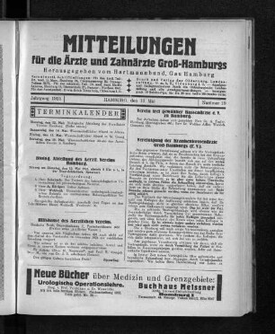 Jahrgang 1925, Hamburg, den 10. Mai, Nummer 19