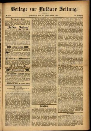Zweite Ausgabe vom Sonntag, den 23. September 1894.