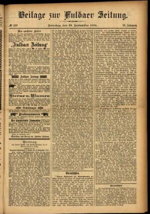 Zweite Ausgabe vom Sonntag, den 23. September 1894.
