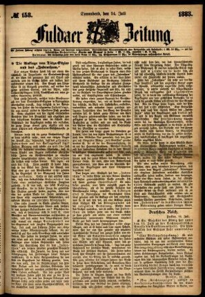 Ausgabe vom Samstag, den 14. Juli 1883.