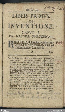 Liber Primus. De Inventione
