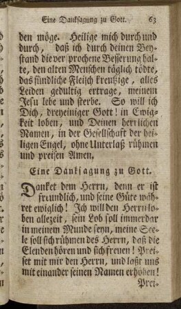 Eine Danksagung an Gott. - Dankgebete, für Wohltaten Gottes,[...]