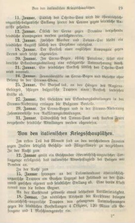 Von den italienischen Kriegsschauplätzen