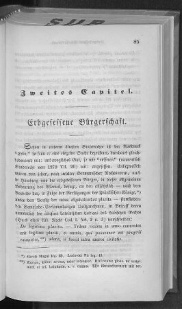 Zweites Capitel. Erbgesessene Bürgerschaft.
