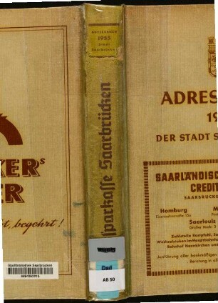 1955, Adressbuch der Stadt Saarbrücken