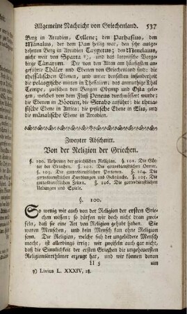 Zweyter Abschnitt. Von der Religion der Griechen