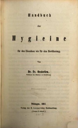 Handbuch der Hygieine