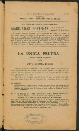 1920004121: La única prueba (novela inédita original)