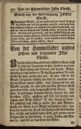 Von der Himmelfahrt unsers Herrn und Heylandes Jesu Christi