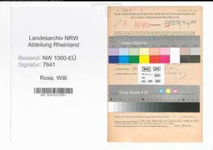 Entnazifizierung Willi Rose, geb. 30.12.1903 (Kriminalbeamter)