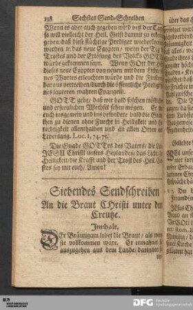 Siebendes Sendschreiben [...].