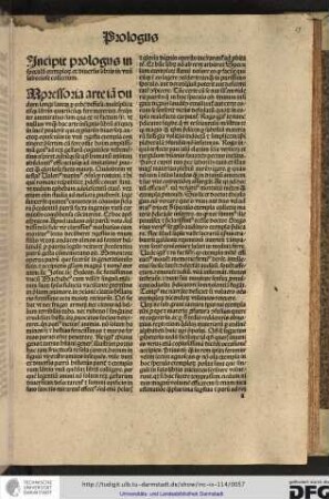 Incipit prologus in speculum exemplorum ex diversis libris in unum laboriose collectum.