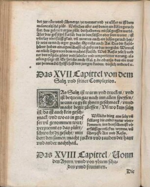Das XVIII Capittel/ Vonn den Ayern/ vnnd von yhrem schaden vnnd frummen.