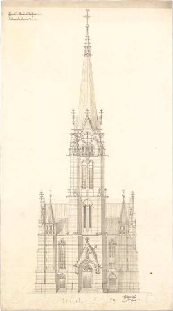 Schmidt, Heinrich von; Kaiserslautern; Marienkirche - Aufriss