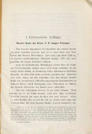 Christian Ludwig Liscow in seiner Litterarischen Laufbahn