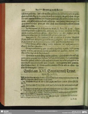 Epistel am XVI. Sonntag nach Trinit. Ephes. III, 13. --- 21. Vers. 13.