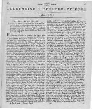 Thucydides: Thucydidis de bello Peloponnesiaco libri octo. Bearb. v. C. F. F. Haacke. Leipzig: Hahn 1831