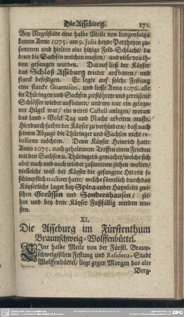 XI. Die Asseburg im Fürstenthum Braunschweig-Wolffenbüttel