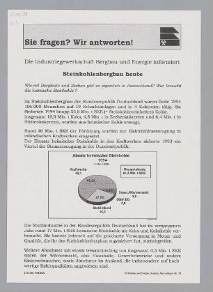 "Sie fragen? Wir antworten! Steinkohlenbergbau heute"