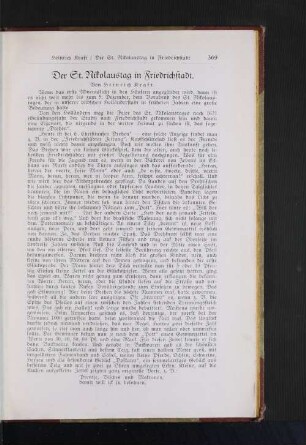 Der St. Nikolaustag in Friedrichstadt.