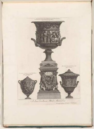 Drei antike Vasen, aus der Folge "Vasi, Candelabri, Cippi, Sarcofagi"