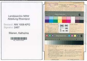 Entnazifizierung Katharina Stienen , geb. 26.11.1890 (Hausmeisterin)