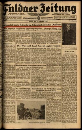 Ausgabe vom Freitag, den 29. Oktober 1943.