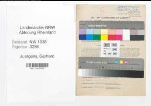 Entnazifizierung Gerhard Juergens , geb. 24.10.1908 (Betriebsleiter)