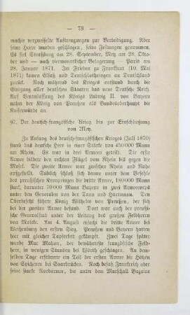 97. Der deutsch-französische Krieg bis zur Einschließung von Metz