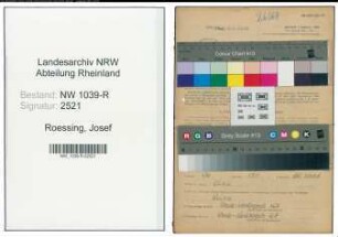 Entnazifizierung Josef Roessing , geb. 19.05.1905 (Arbeiter)