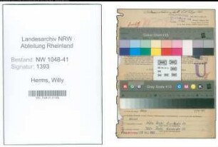 Entnazifizierung Willy Herms , geb. 12.11.1897 (Polizist)