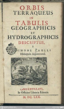 Orbis Terraqueus In Tabulis Geographicis Et Hydrographicis