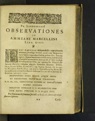 [Observationes In Ammian. Lib XIIII. - XXI.]
