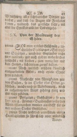 §. X. Von der Abtödtung des Gehörs.