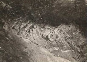 Bankung in einem Serizitgneisbruch. Wollsdorf bei Döbeln