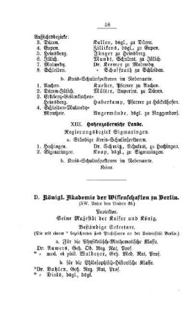 Königl. Akademie der Wissenschaften zu Berlin