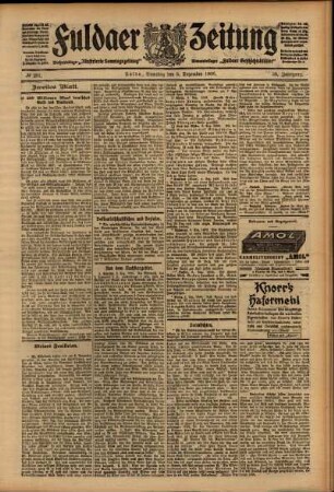 Zweite Ausgabe vom Samstag, den 05. Dezember 1908.