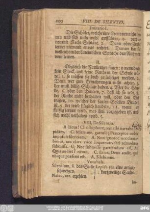 VIII. De Silentio.
