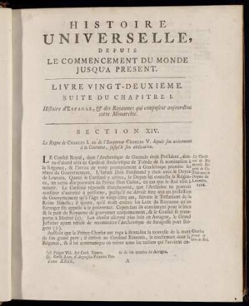 Section XIV. Histoire d´Espagne, & des Royaumes qui compsent aujourdhui cette Monarchie.
