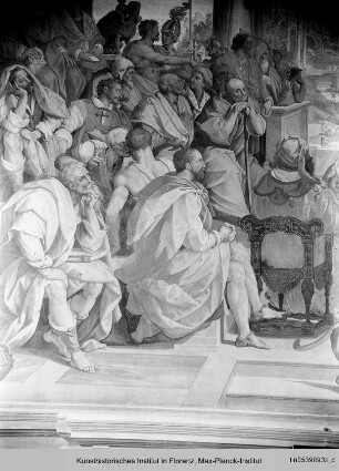 Allegorien auf die Medici : Titus Quinctius Flamininus redet vor den Achäern (Bezug: Lorenzos Rede in Cremona)