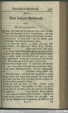 XXV. Vom heiligen Abendmahl