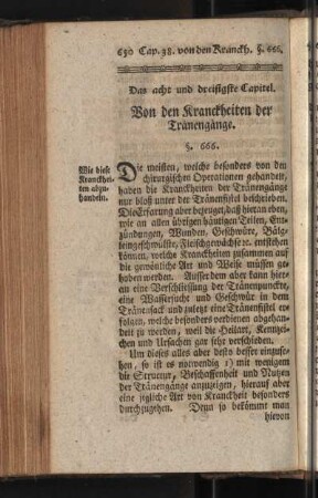 Das acht und dreißigste Capitel. Von den Kranckheiten der Tränengänge