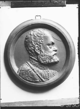 Berlin, Schloss Berlin, Relief Joachim II., vom Bogenzugang zum Erker, R. 839, ehem. Saal Joachim II., nach Gipsabguß.